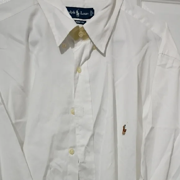 Ralph Lauren White Casual Button Down Shirt with Logo - Picture 3 of 8
